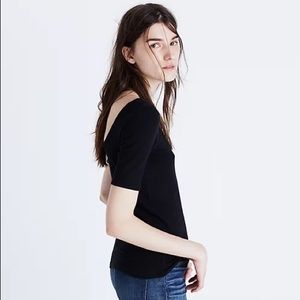 MADEWELL Black Basic Chorus Scoop-Back Tee